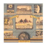 Poster Map of the Wonders of the World, antiqued paper, 68.5 x 51.5 cm